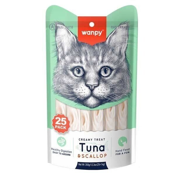 WANPY KEDİ ÖDÜL KREMA TON VE DENİZ TARAKLI 25*14 GR