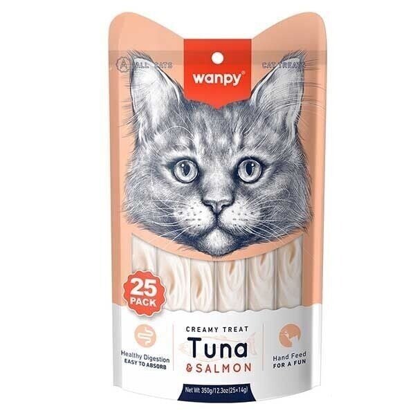 WANPY KEDİ ÖDÜL KREMA TON BALIKLI VE SOMONLU 25*14 GR