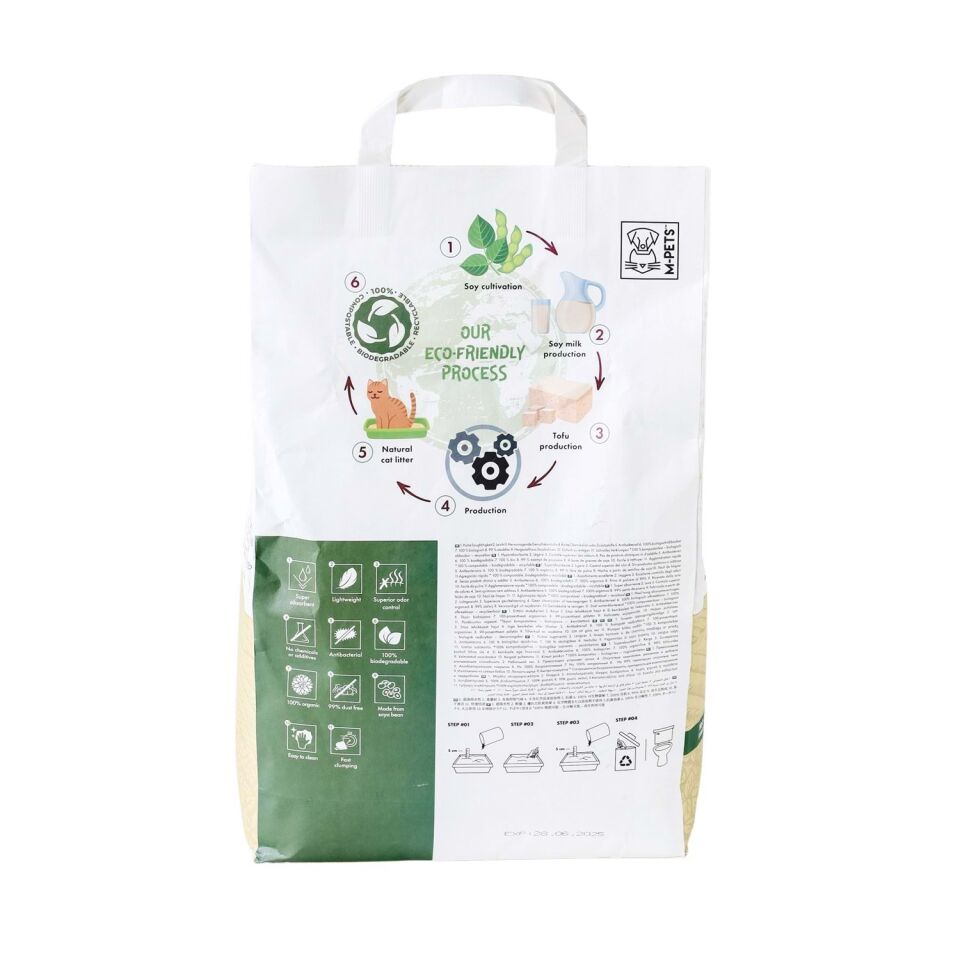 M-PETS SOYA ORGANİK NATUREL KEDİ KUMU 10L