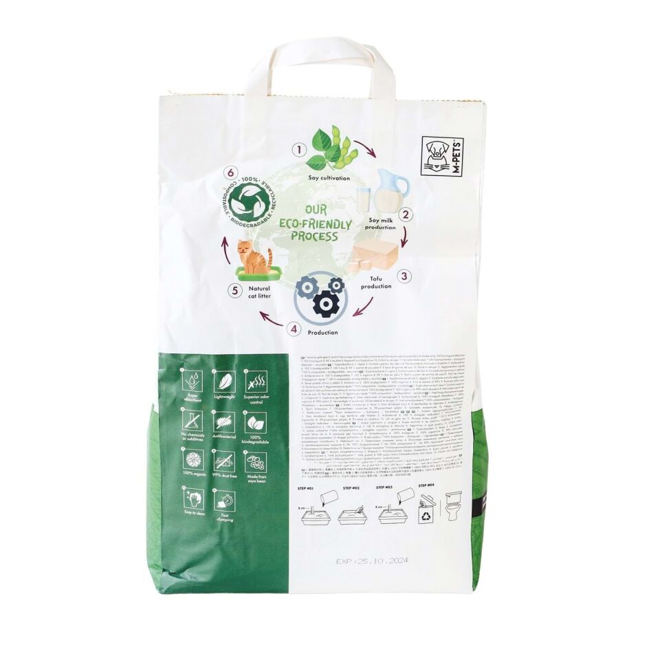 M-PETS SOYA ORGANİK GREEN TEA KEDİ KUMU 10L