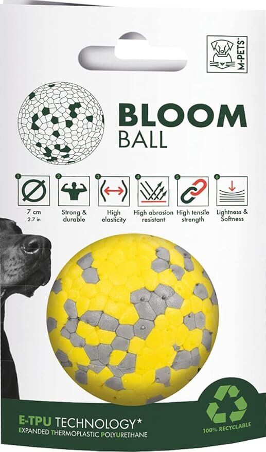 M-PETS BLOOM BALL OYUN TOPU PARÇALANMAZ YELLOW/GRAY