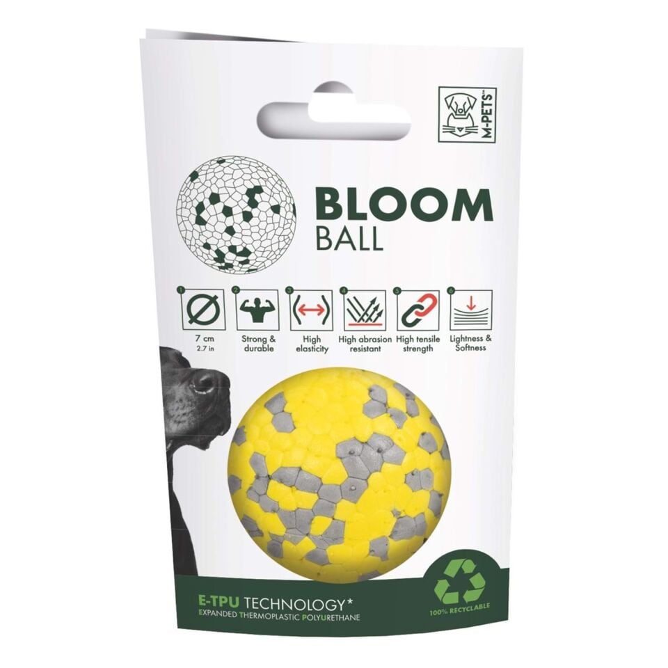 M-PETS BLOOM BALL OYUN TOPU PARÇALANMAZ YELLOW/GRAY