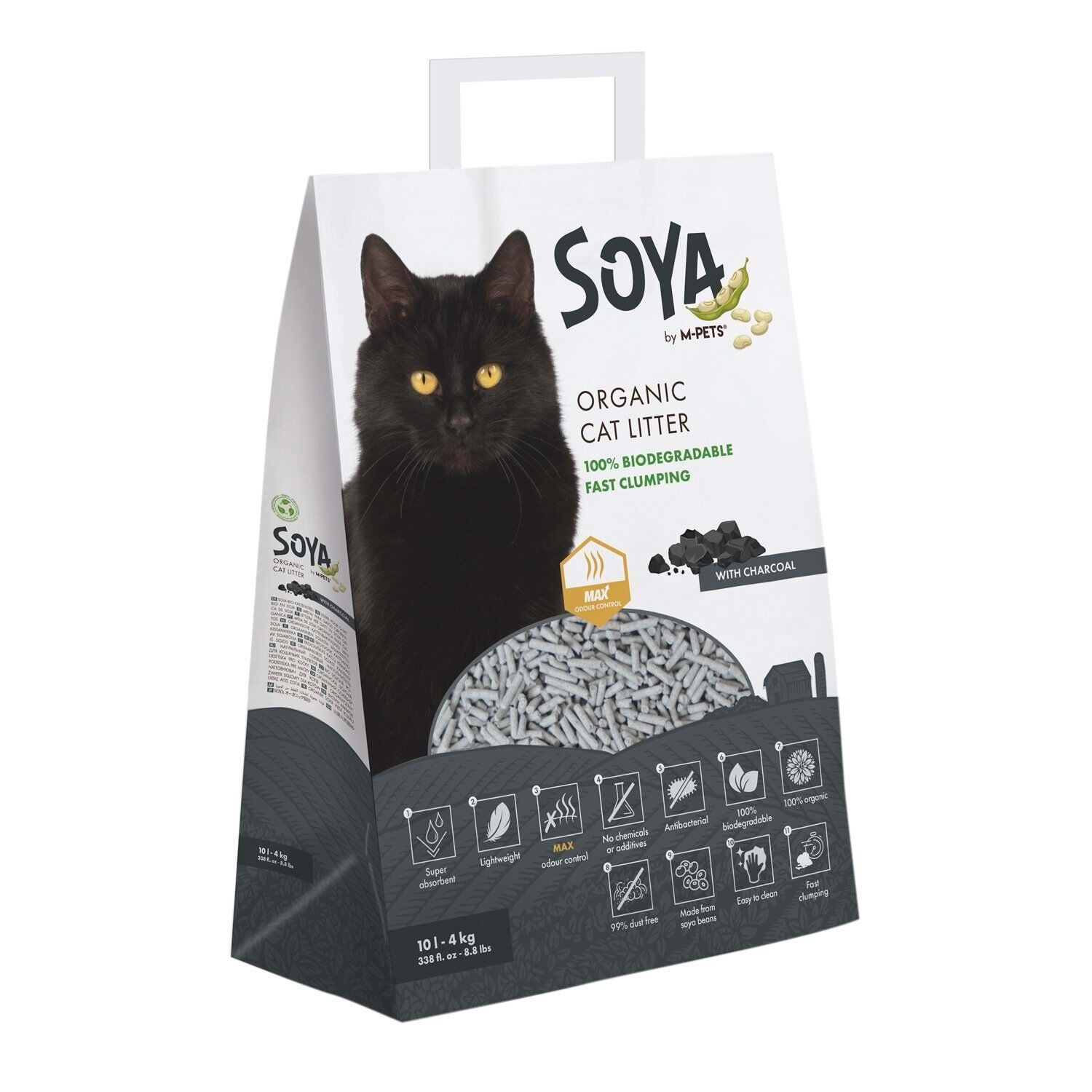 M-PETS SOYA ORGANİK CARBONLU KEDİ KUMU 10L
