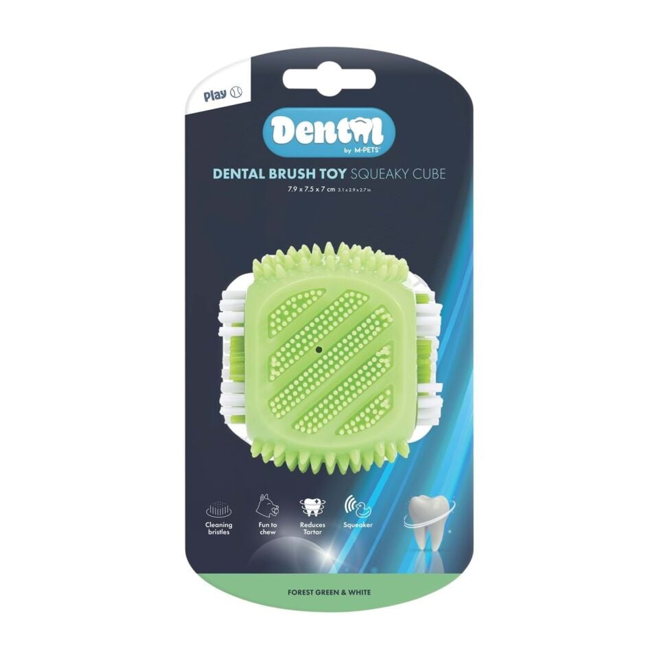 M-PETS DENTAL SQUEAKY CUBE DİŞ FIRÇALI KÖPEK OYUNCAĞI