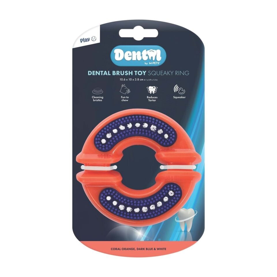 M-PETS DENTAL SQUEAKY RING DİŞ FIRÇALI KÖPEK OYUNCAĞI