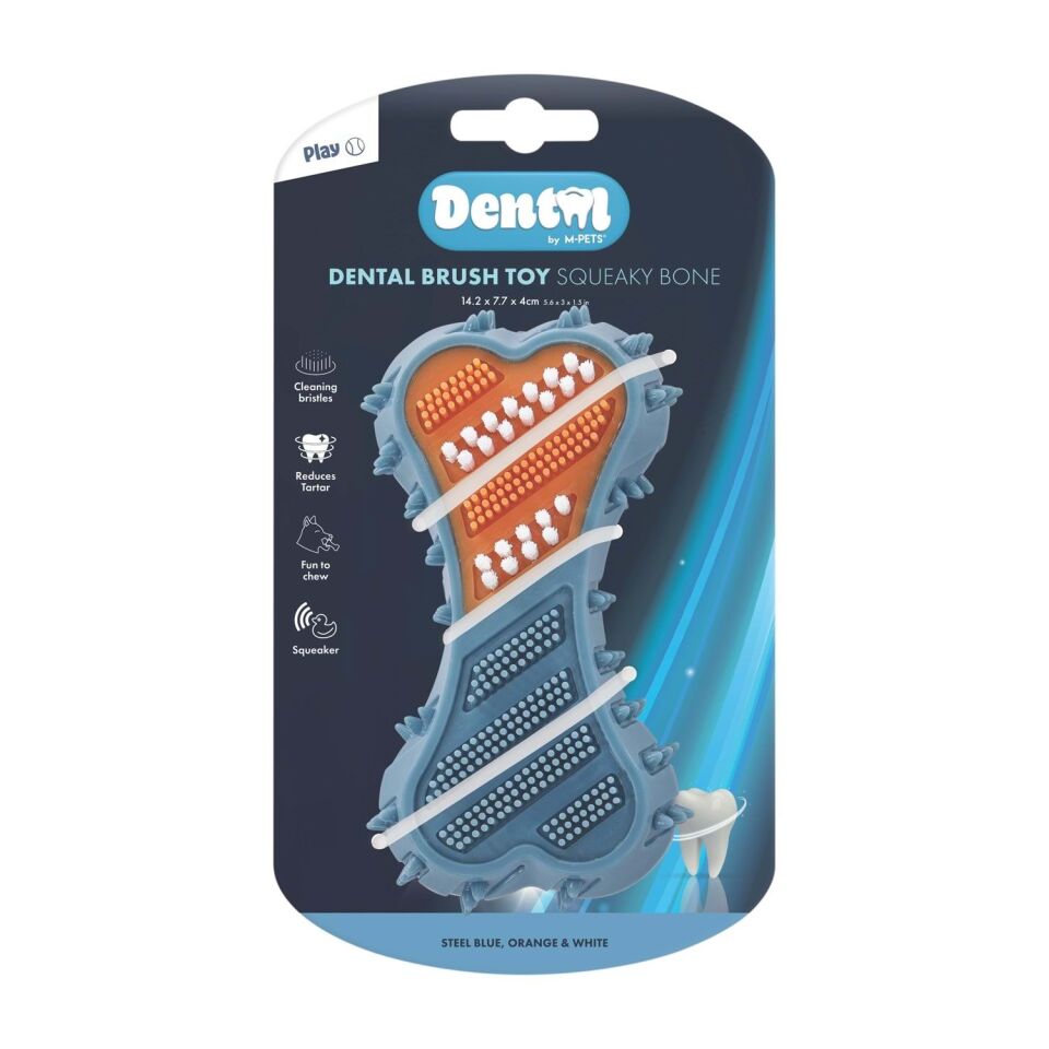M-PETS DENTAL SQUEAKY BONE DİŞ FIRÇALI KÖPEK OYUNCAĞI