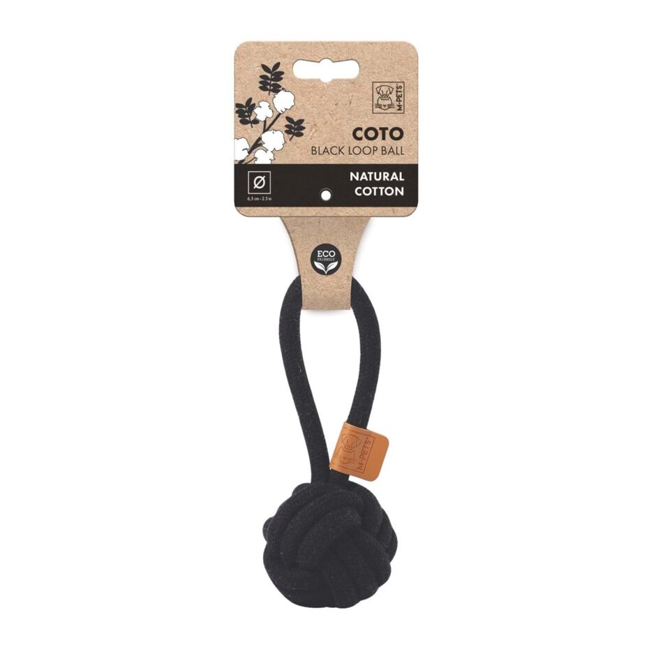 M-PETS COTO BLACK LOOP BALL 6,5CM ÇEKMELİ ÖRGÜ TOP OYUNCAK