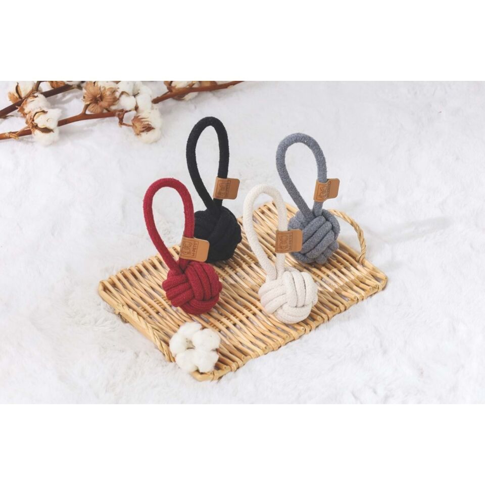 M-PETS COTO BLACK LOOP BALL 6,5CM ÇEKMELİ ÖRGÜ TOP OYUNCAK