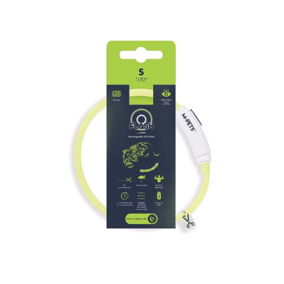 M-PETS FLASH LED BOYUN TASMA GREEN (S)