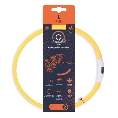 M-PETS FLASH LED BOYUN TASMA ORANGE (L)