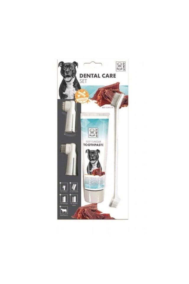 M-PETS KÖPEKLER İÇİN BİFTEKLİ DİŞ MACUNU+FIRÇA SETİ