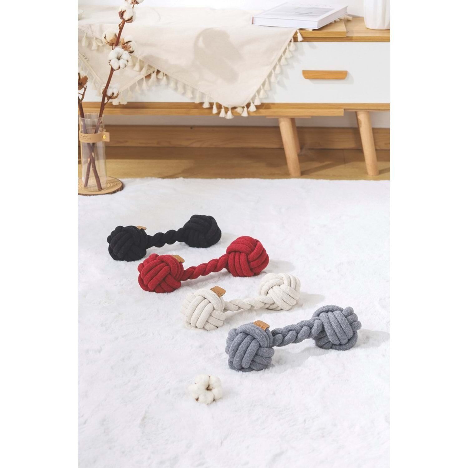 M-PETS COTO WHİTE DUO BALL 28CM ÖRGÜ OYUNCAK