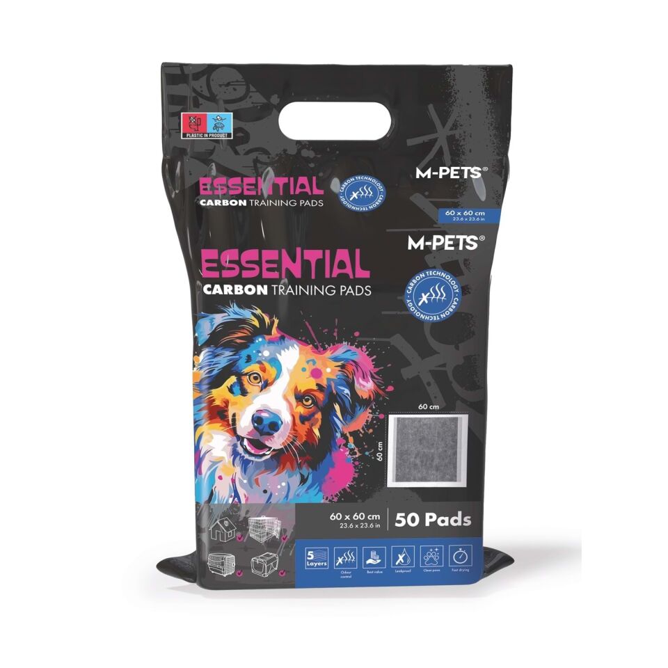 M-PETS ESSENTIAL CARBONLU YAPIŞKANLI ÇİŞ PEDİ 60X60CM 50Lİ