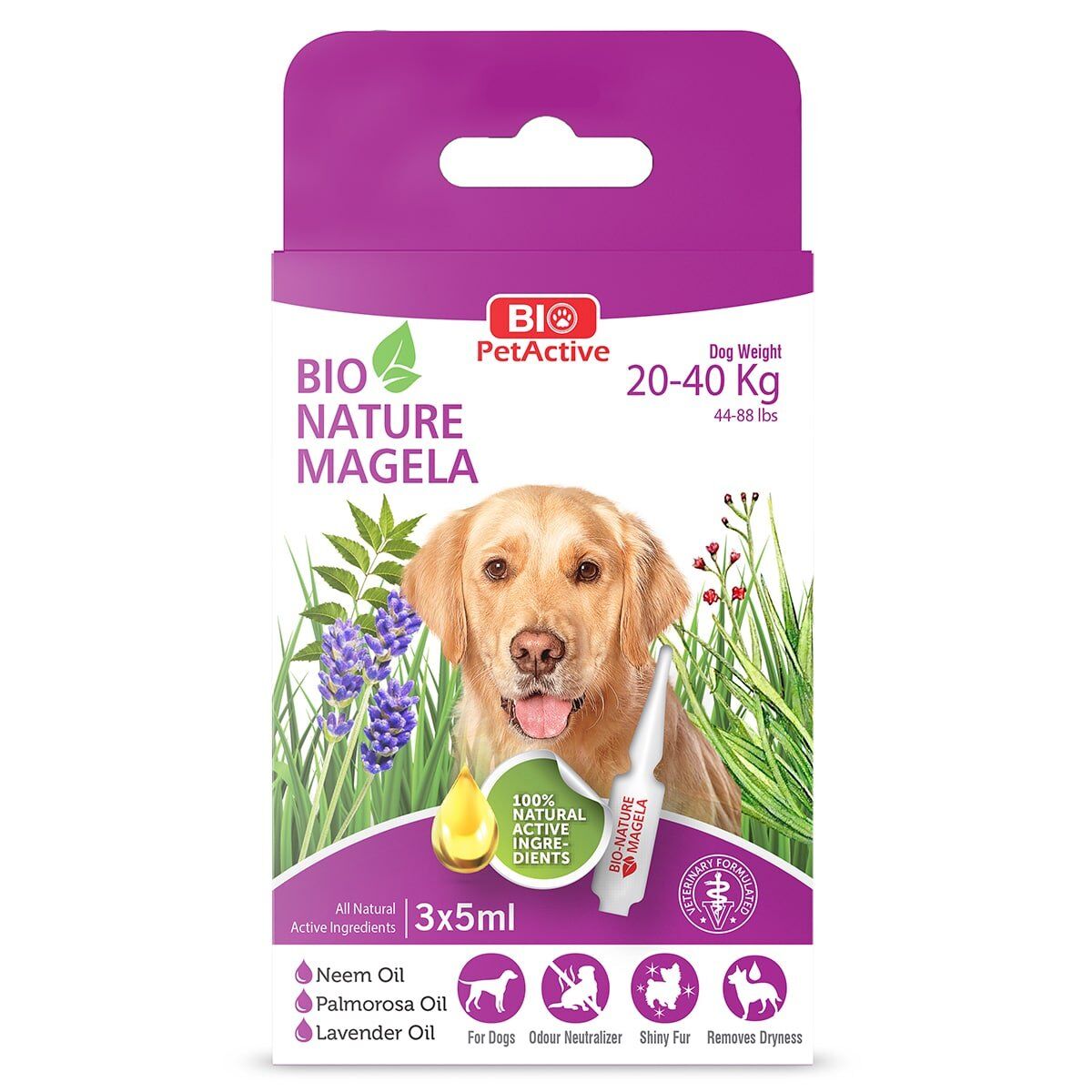 BİO PETACTİVE KÖPEK ENSE DAMLASI MAGELA 3X5ML 20-40KG