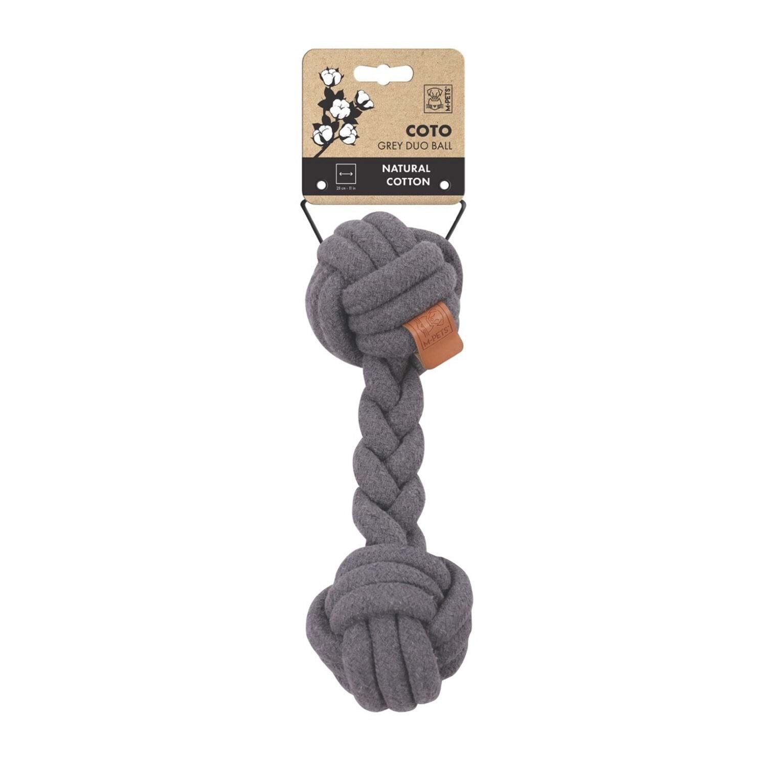 M-PETS COTO GREY DUO BALL 28CM ÖRGÜ OYUNCAK