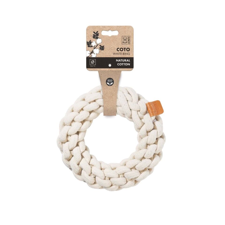 M-PETS COTO WHITE RING 18CM ÖRGÜ HALKA OYUNCAK