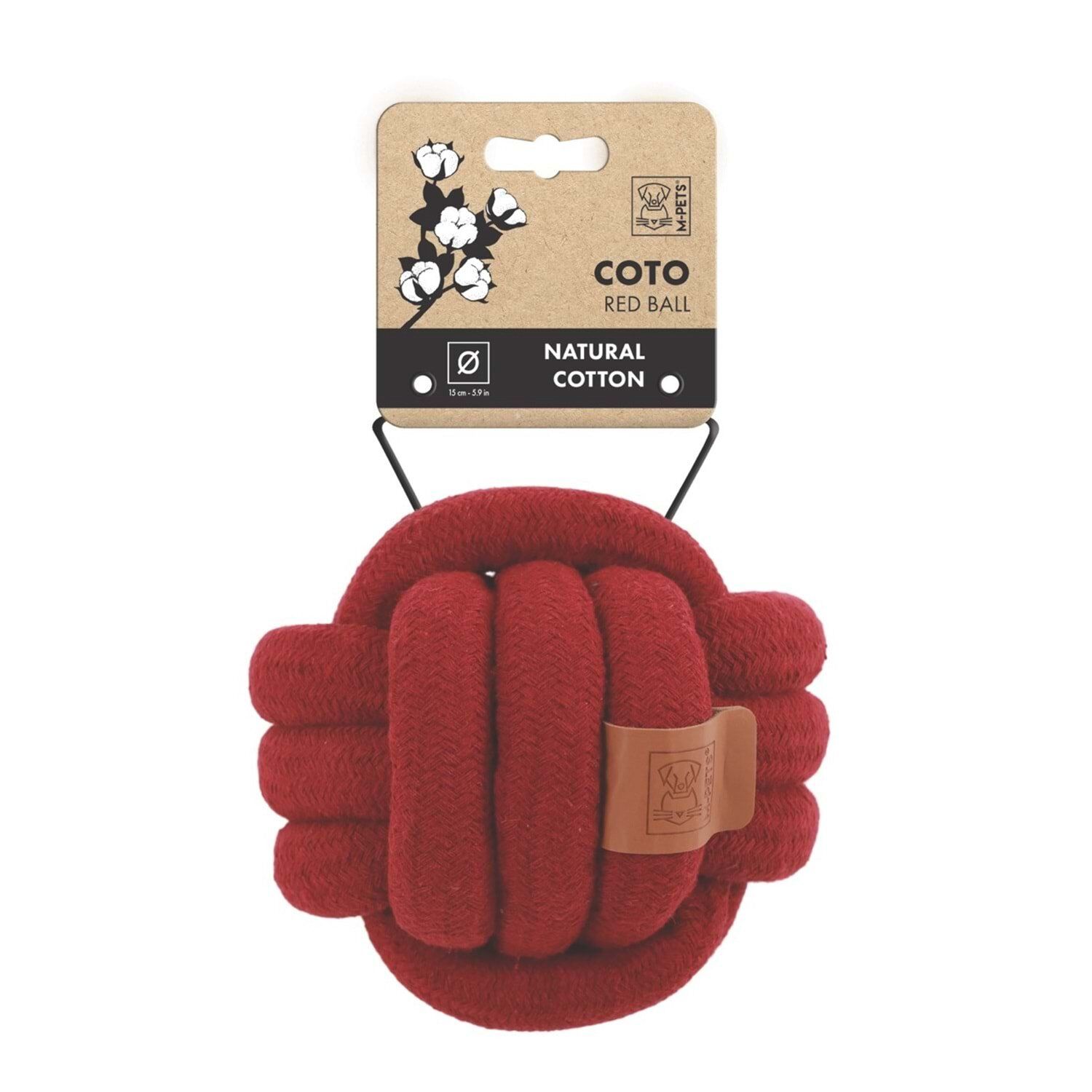M-PETS COTO RED BALL 15CM ÖRGÜ TOP OYUNCAK