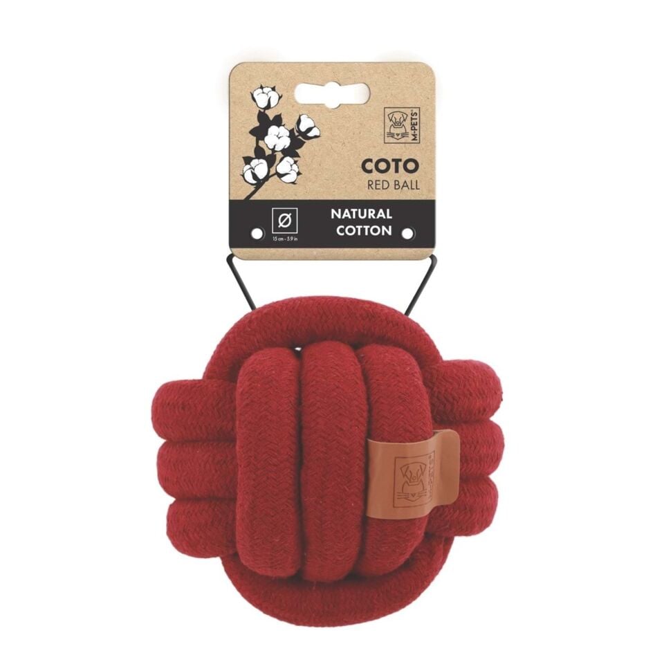M-PETS COTO RED BALL 15CM ÖRGÜ TOP OYUNCAK