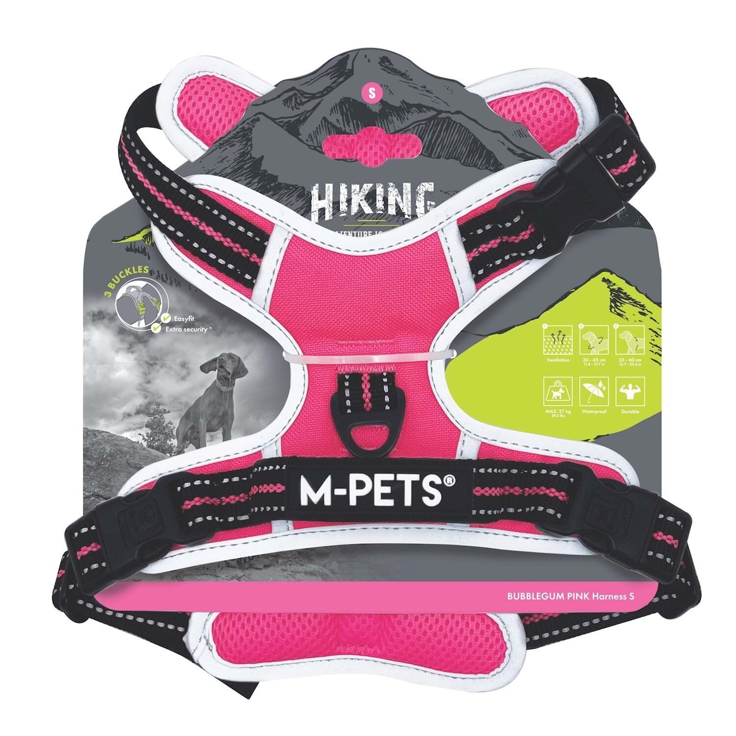 M-PETS HIKING REFLEKTÖRLÜ SOFT SIRT TASMASI PINK (S)