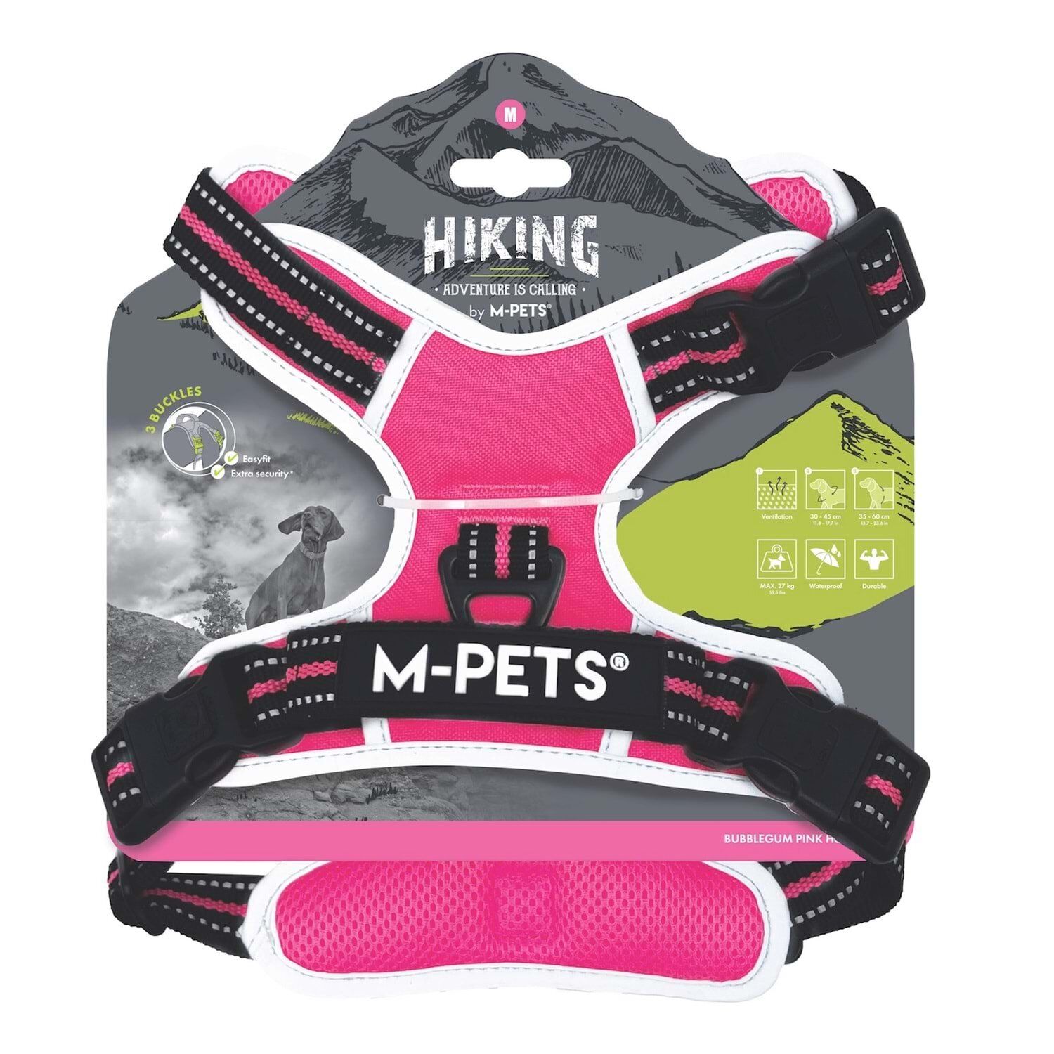 M-PETS HIKING REFLEKTÖRLÜ SOFT SIRT TASMASI PINK (M)