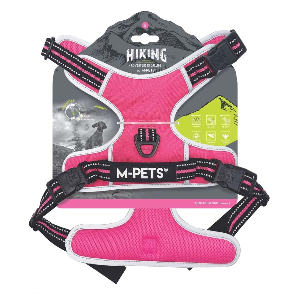 M-PETS HIKING REFLEKTÖRLÜ SOFT SIRT TASMASI PINK (L)