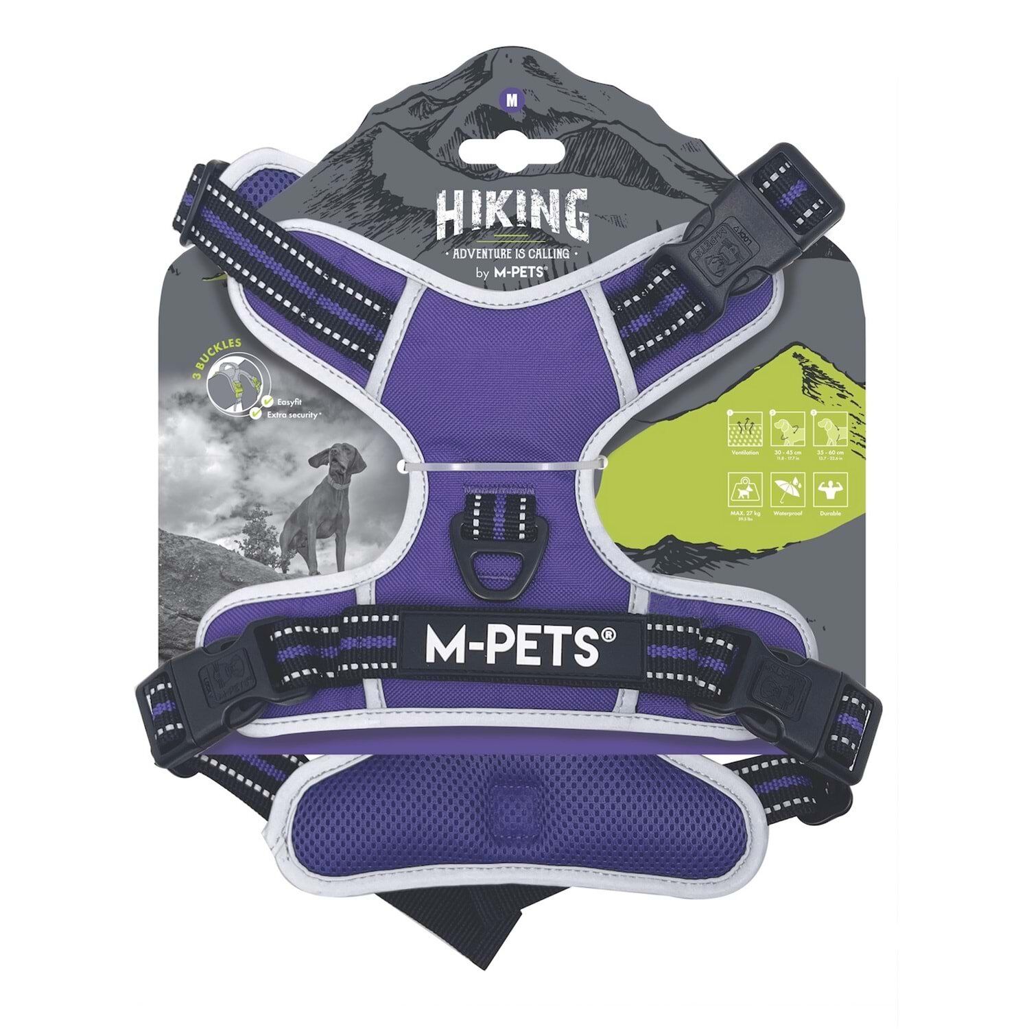 M-PETS HIKING REFLEKTÖRLÜ SOFT SIRT TASMASI PURPLE (L)