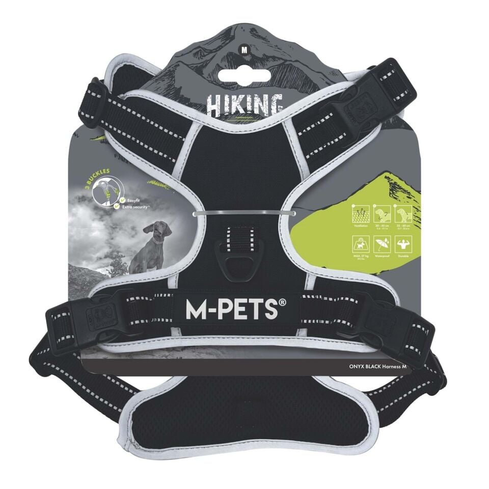 M-PETS HIKING REFLEKTÖRLÜ SOFT SIRT TASMASI BLACK (M)