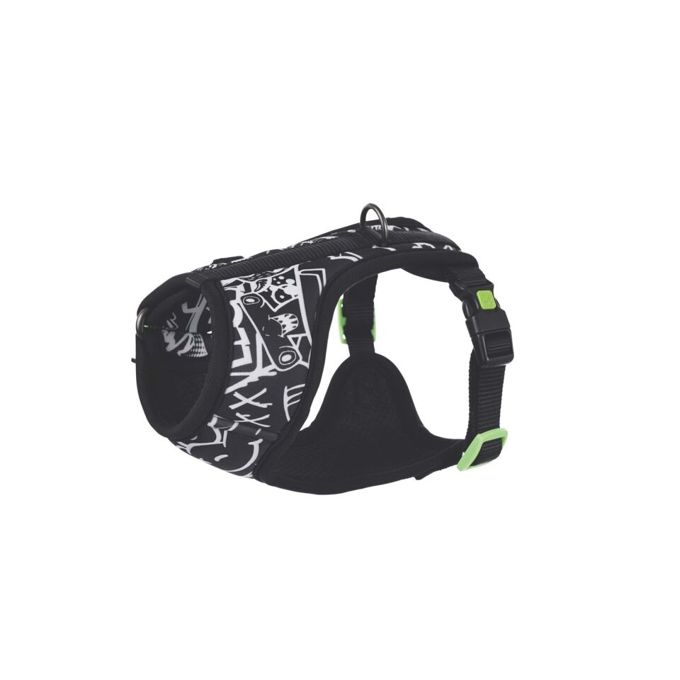 M-PETS URBAN STYLE BLACK/WHİTE EASY FİT KÖPEK GÖĞÜS TASMASI (S)