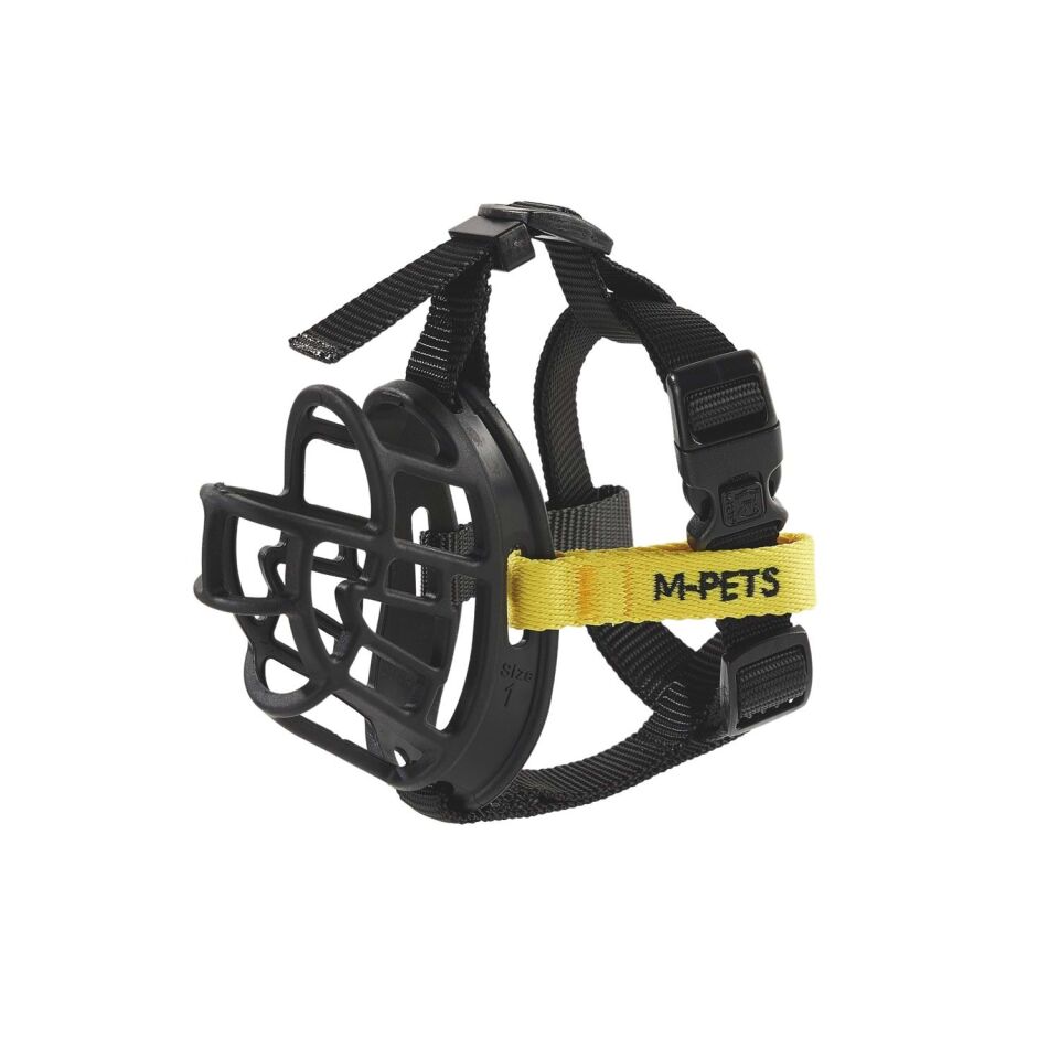 M-PETS BARK GUARD AĞIZLIK (M) BLACK/YELLOW