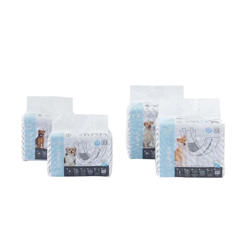M-PETS DIAPERS ERKEK KÖPEKLER İÇİN KÜLOT (XXL) 12Lİ