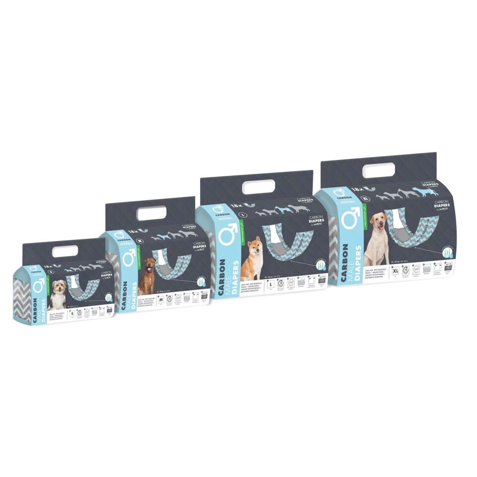 M-PETS CARBONLU DIAPERS ERKEK KÖPEKLER İÇİN KÜLOT (XXL) 18Lİ