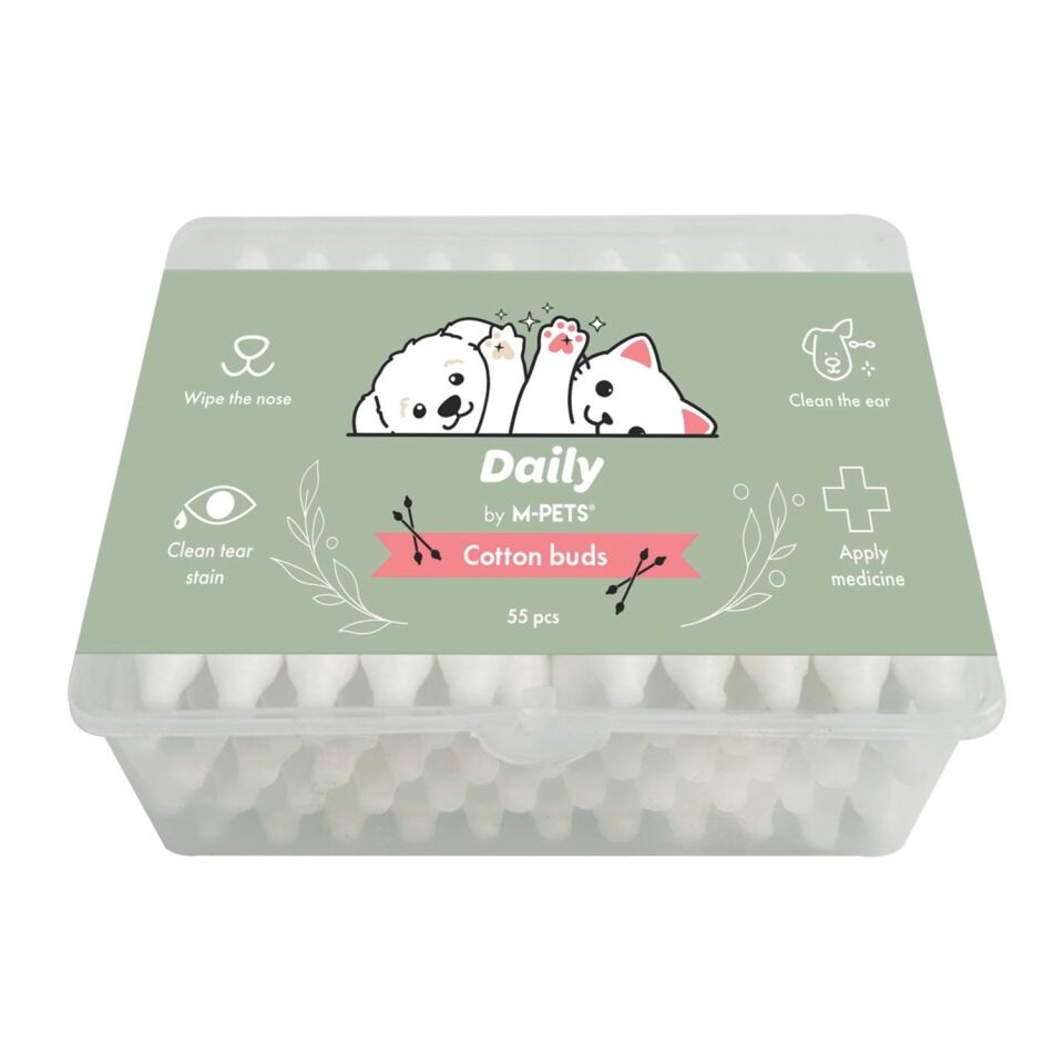 M-PETS DAİLY KULAK BURUN GÖZYAŞI TEMİZLEME PAMUĞU 55Lİ