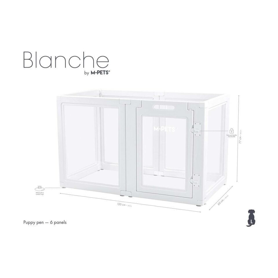 M-PETS BLANCHE OYUN ÇİTİ 6 PANEL (L) WHİTE