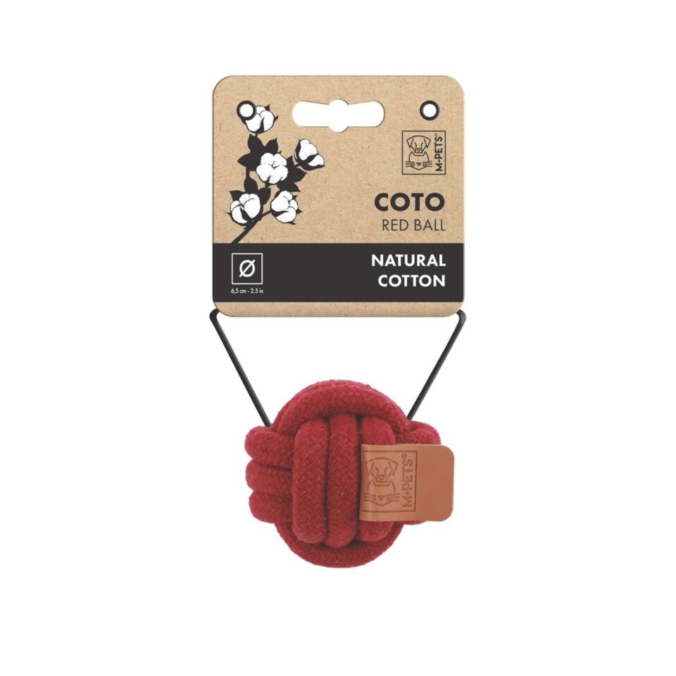 M-PETS COTO RED BALL 6,5CM ÖRGÜ TOP OYUNCAK