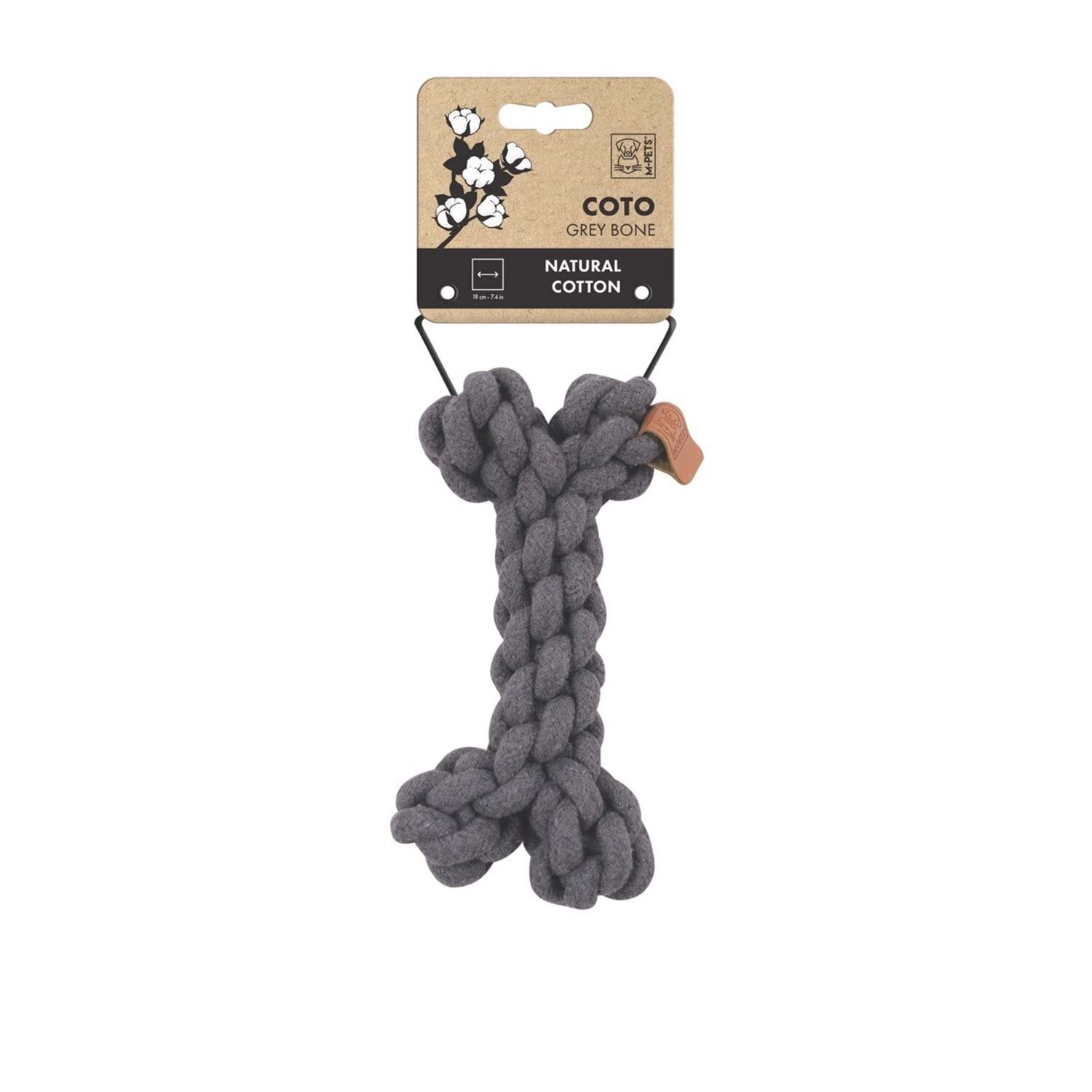 M-PETS COTO GREY BONE 19CM ÖRGÜ KEMİK OYUNCAK