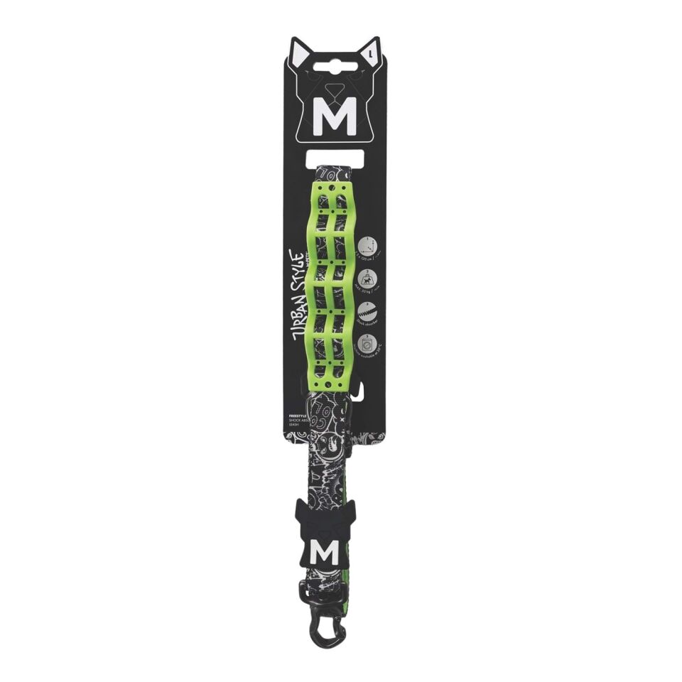 M-PETS URBAN STYLE FREESTYLE BLACK/WHİTE ŞOK EMİCİ GEZDİRME TASMA (M)