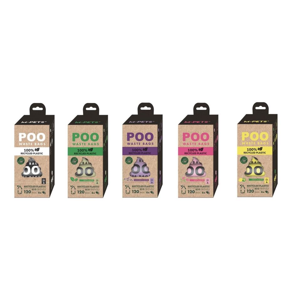 M-PETS POO 100% RECYCLED DIŞKI POŞETİ NANE KOKULU 8X15 YAPRAK