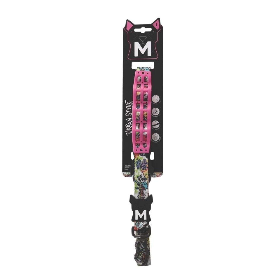 M-PETS URBAN STYLE GRAFFITI ŞOK EMİCİ GEZDİRME TASMA (L)