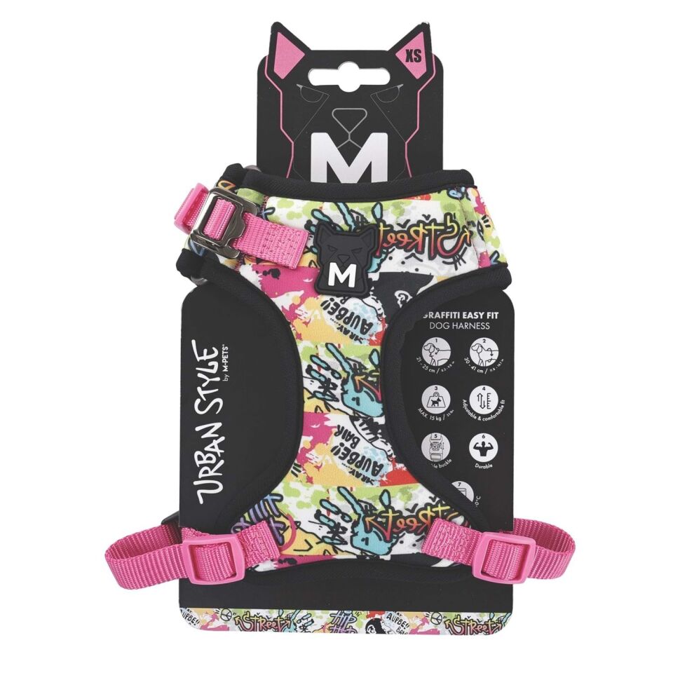 M-PETS URBAN STYLE GRAFFITI EASY FİT KÖPEK GÖĞÜS TASMASI (M)