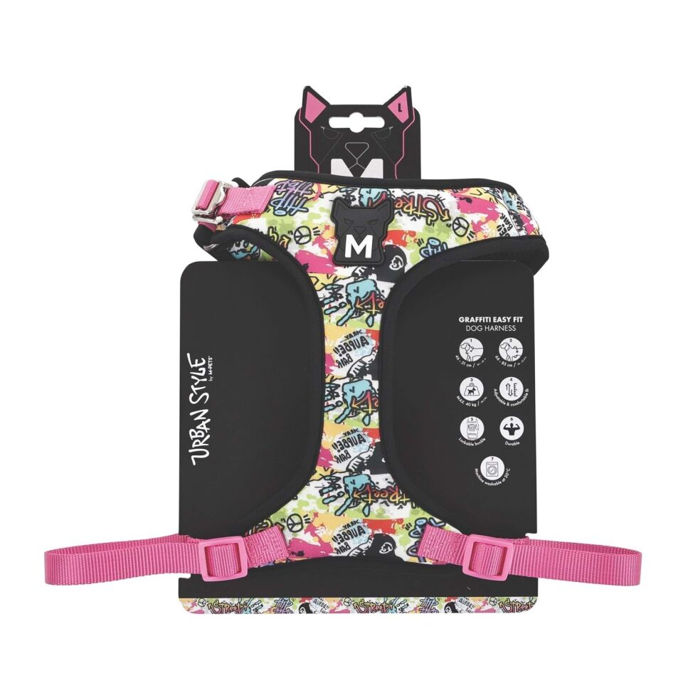 M-PETS URBAN STYLE GRAFFITI EASY FİT KÖPEK GÖĞÜS TASMASI (L)