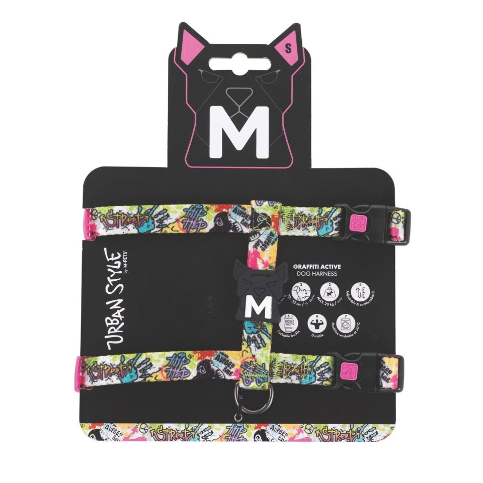 M-PETS URBAN STYLE GRAFFITI ACTİVE KÖPEK GÖĞÜS TASMASI (S)