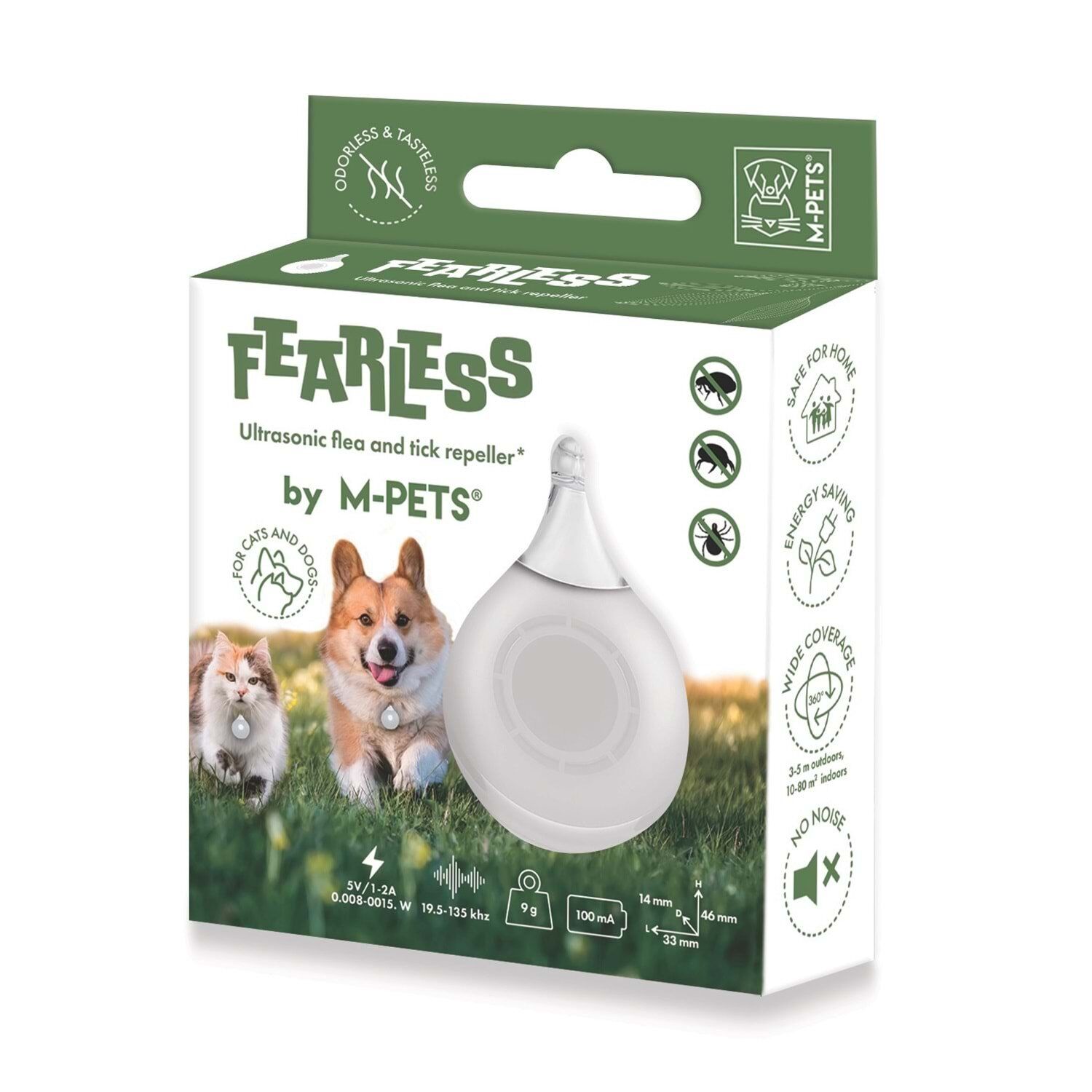 M-PETS FEARLESS ULTRASONIC PİRE ve KENE KOVUCU WHİTE