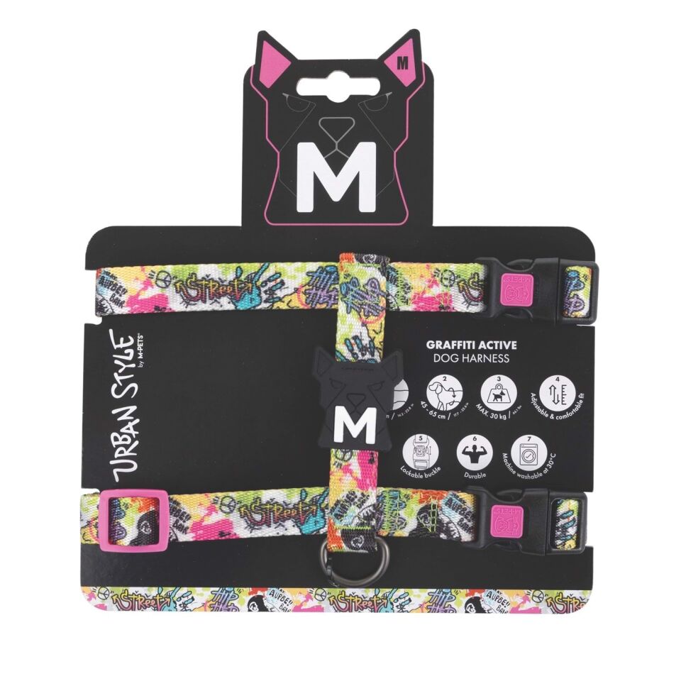 M-PETS URBAN STYLE GRAFFITI ACTİVE KÖPEK GÖĞÜS TASMASI (M)