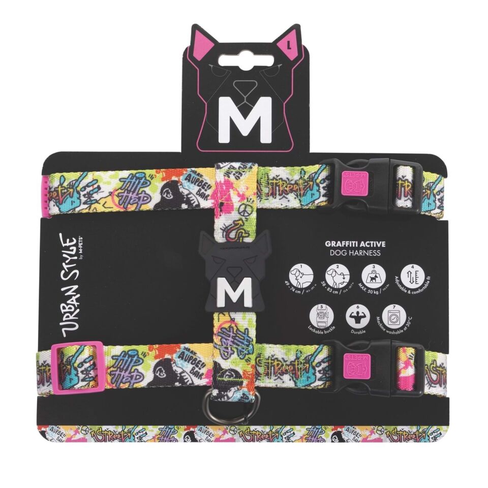 M-PETS URBAN STYLE GRAFFITI ACTİVE KÖPEK GÖĞÜS TASMASI (L)