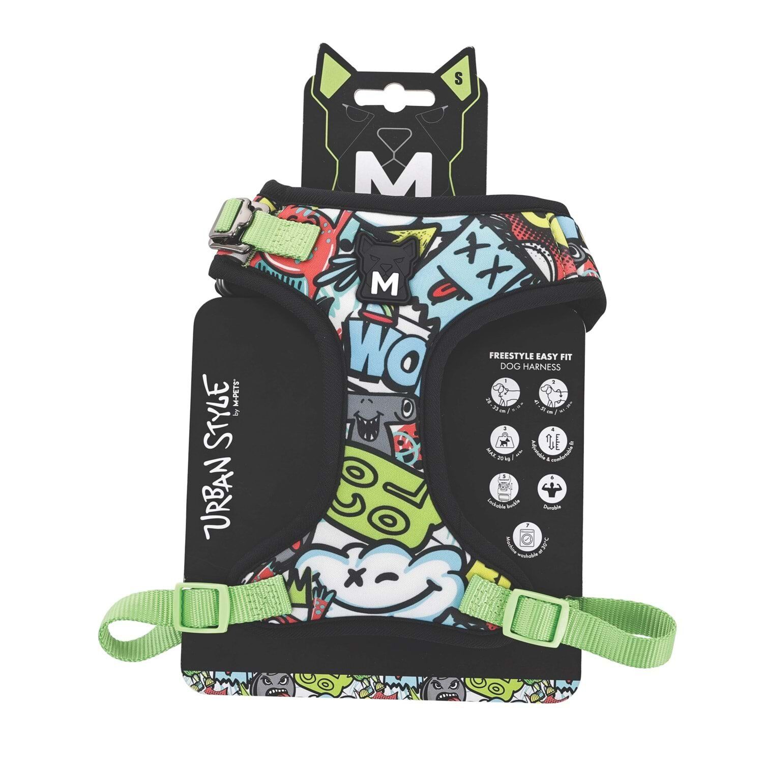 M-PETS URBAN STYLE MULTİCOLOR EASY FİT KÖPEK GÖĞÜS TASMASI (S)