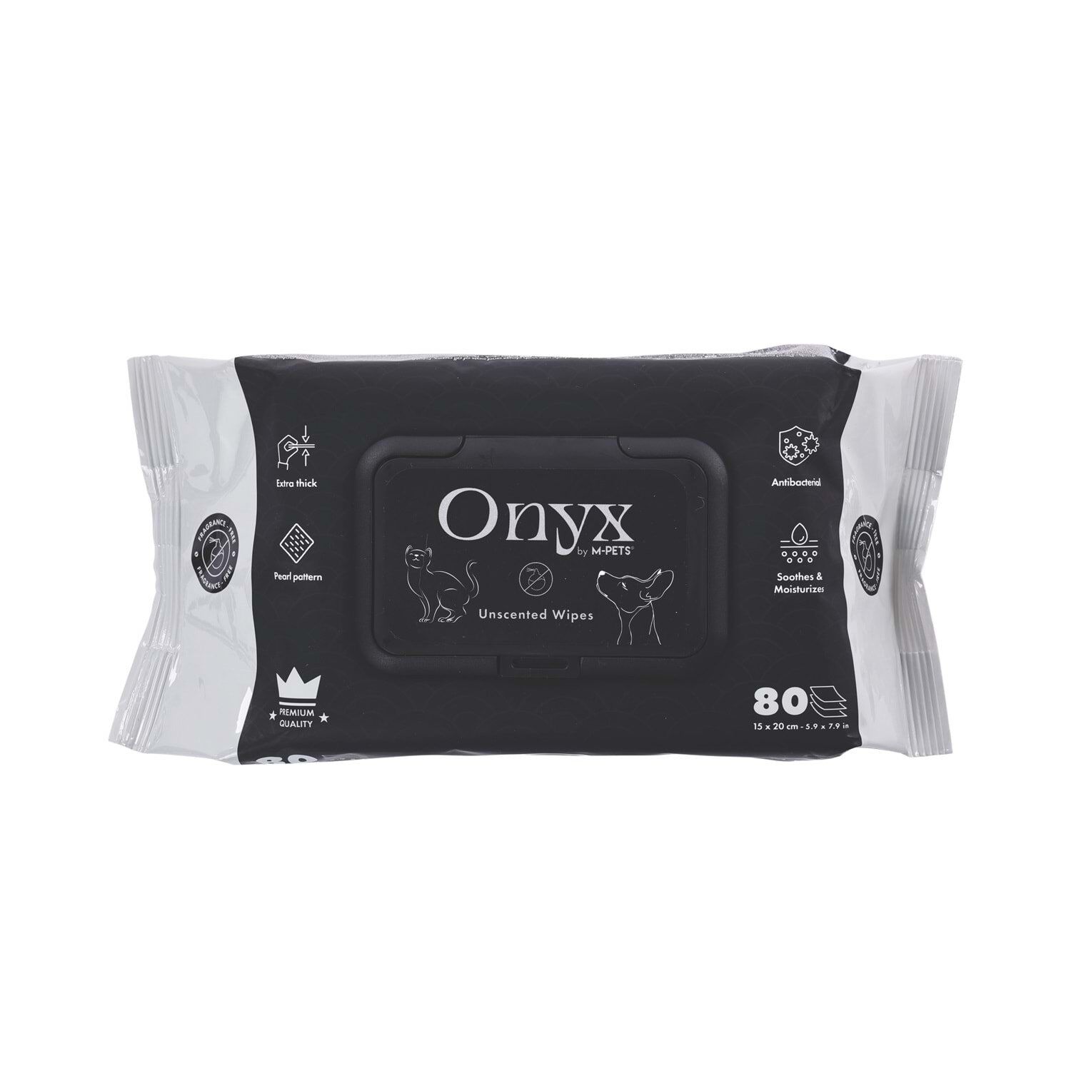 M-PETS ONYX KOKUSUZ KEDİ ve KÖPEKLER İÇİN TEMİZLEME MENDİLİ 80Lİ