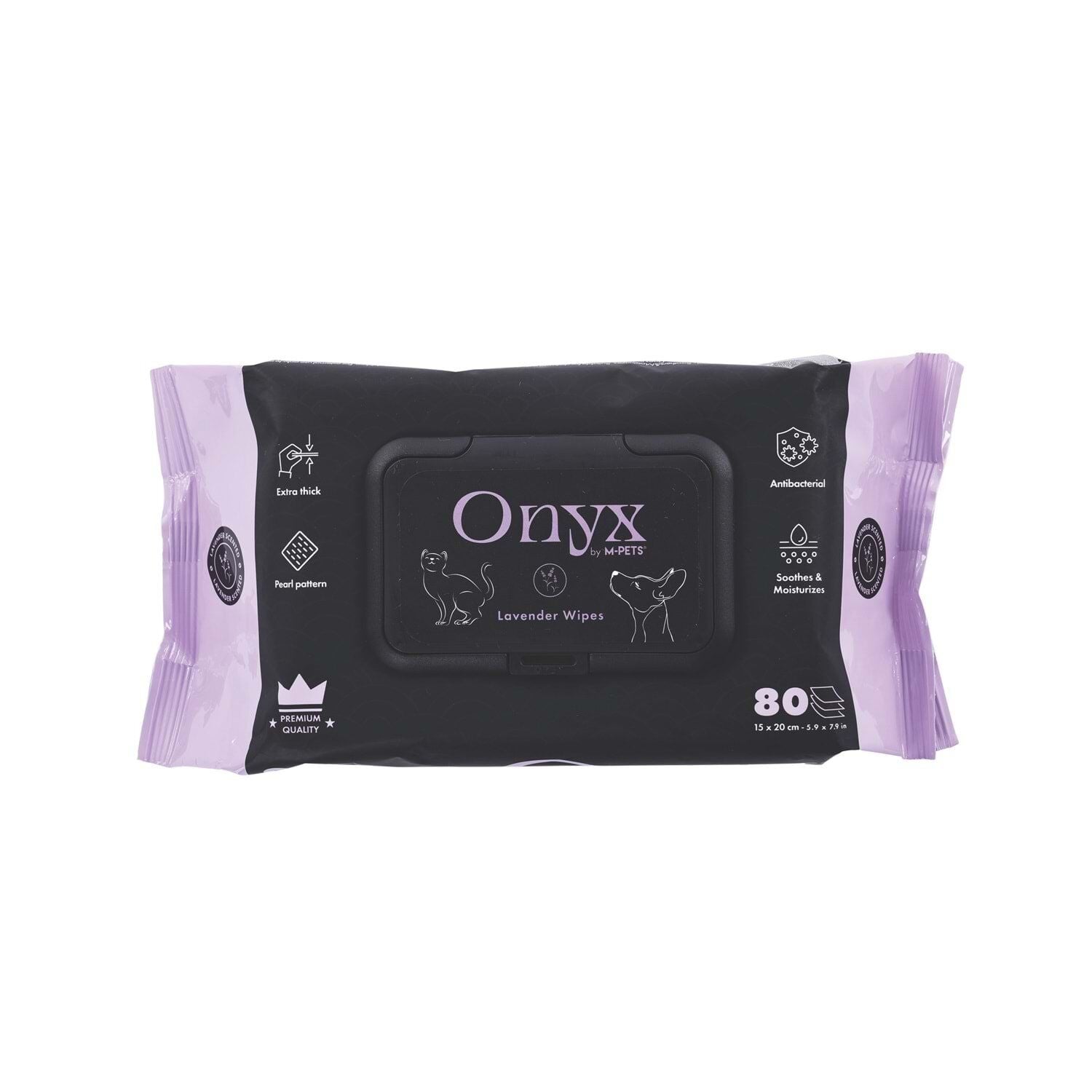 M-PETS ONYX LAVANTA KOKULU KEDİ ve KÖPEKLER İÇİN TEMİZLEME MENDİLİ 80Lİ