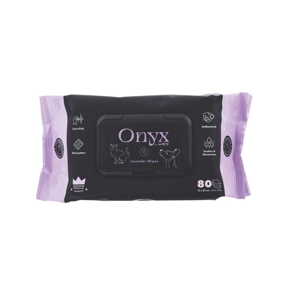 M-PETS ONYX LAVANTA KOKULU KEDİ ve KÖPEKLER İÇİN TEMİZLEME MENDİLİ 80Lİ