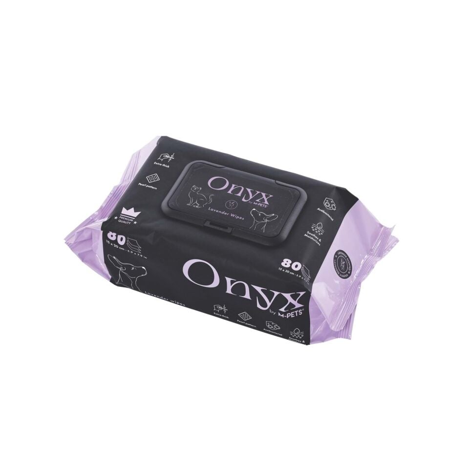M-PETS ONYX LAVANTA KOKULU KEDİ ve KÖPEKLER İÇİN TEMİZLEME MENDİLİ 80Lİ