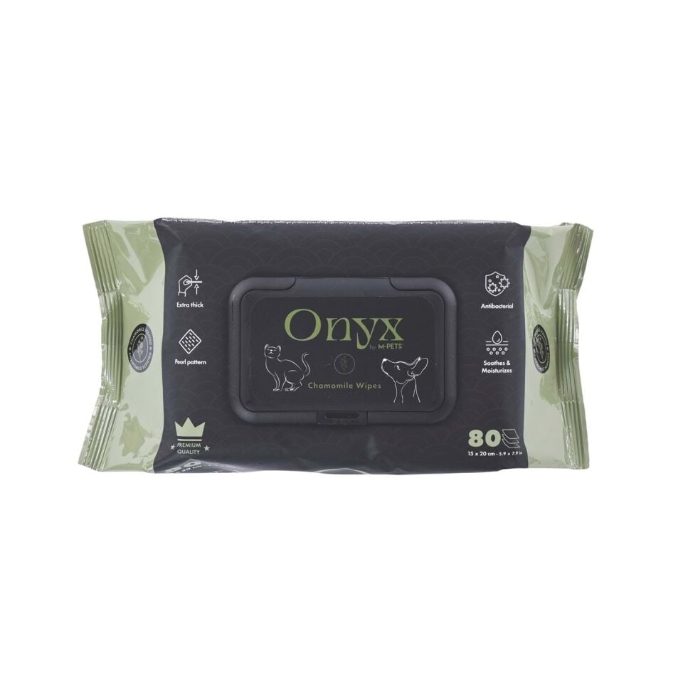 M-PETS ONYX PAPATYA KOKULU KEDİ ve KÖPEKLER İÇİN TEMİZLEME MENDİLİ 80Lİ